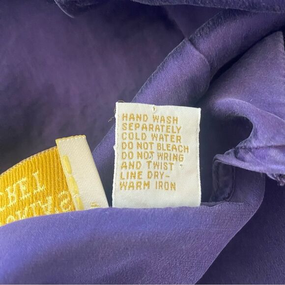 Vintage 90s Victoria’s Secret Gold Label Paisley Print Silk Blend Vest Purple - Picture 6 of 7